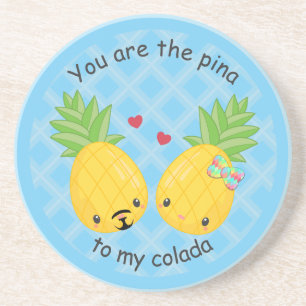 Dessous De Verre En Grès Joli ananas Tropical Pina Colada Romantique