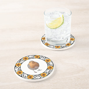 Dessous De Verre En Grès Joli joli Robin rouge