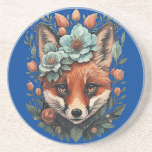 Dessous De Verre En Grès Joli renard floral