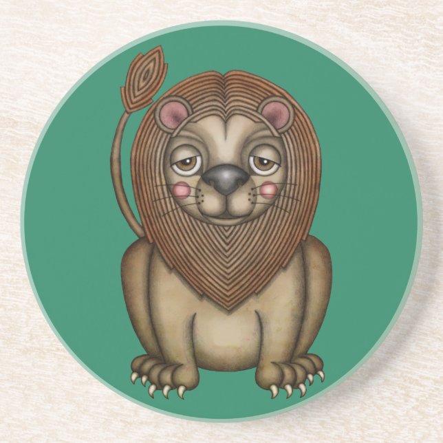 Dessous De Verre En Grès Joli roi des bêtes Lion (Devant)