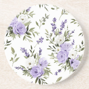 Dessous De Verre En Grès Jolies Fleurs Lavande
