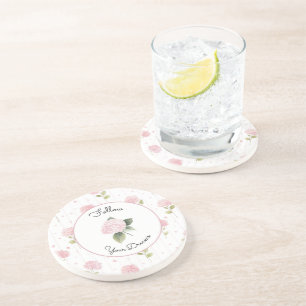 Dessous De Verre En Grès Jolies Fleurs Roses