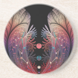 Dessous De Verre En Grès Jonglage Abstrait Moderne Fantaisie Art Fractal