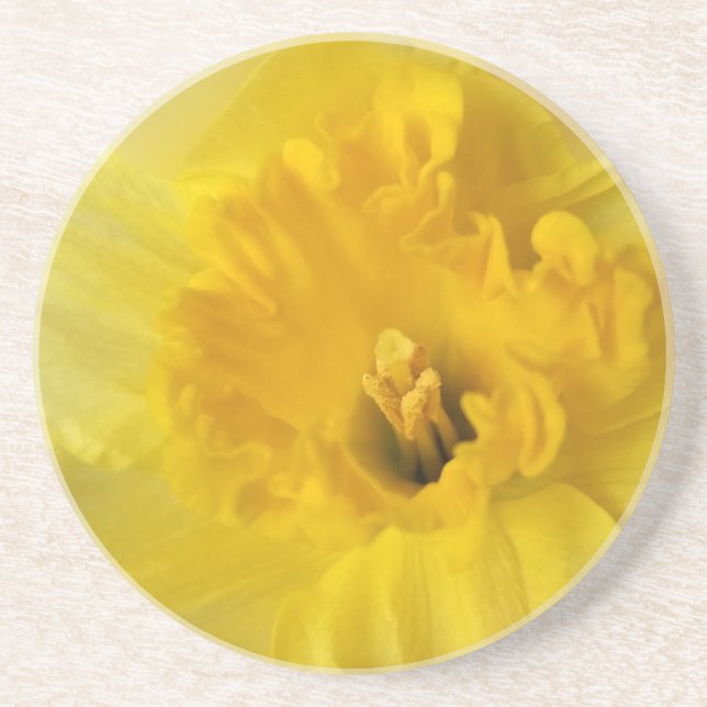 Dessous De Verre En Grès jonquille jaune (Devant)