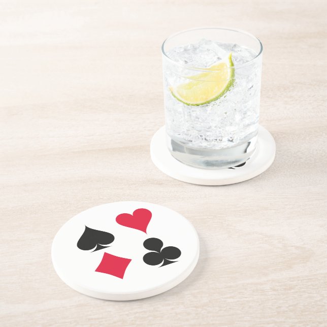 Dessous De Verre En Grès Jouer des symboles de cartes motif (Côté)