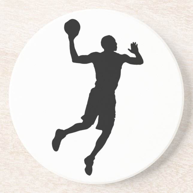 Dessous De Verre En Grès Joueur de basket-ball Pop Art Silhouette (Devant)