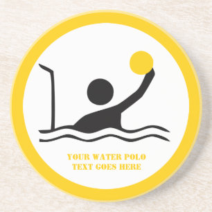 Dessous De Verre En Grès Joueur de water-polo noir silhouette icône