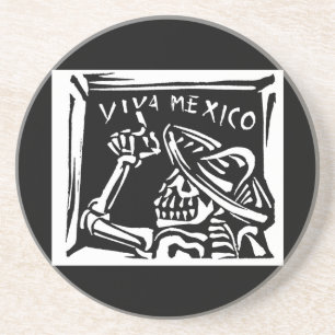 Dessous De Verre En Grès Jour du Mexique Mexique de vivats "du mort "