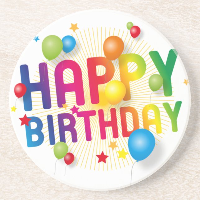 Dessous De Verre En Grès Joyeux anniversaire (Devant)