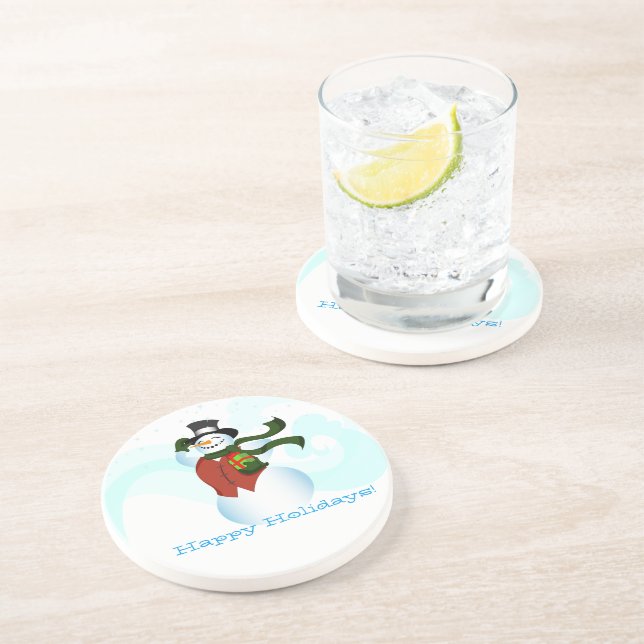 Dessous De Verre En Grès Joyeux bonhomme de neige (Côté)