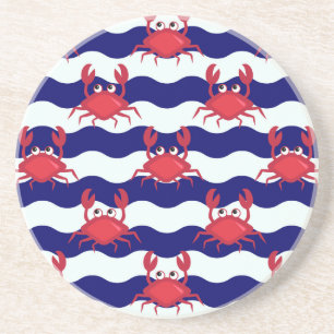 Dessous De Verre En Grès Joyeux Motif de crabes