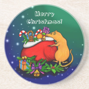 Dessous De Verre En Grès Joyeux Noël avec Rat Prince