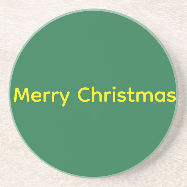 Dessous De Verre En Grès Joyeux Noël vert (Devant)