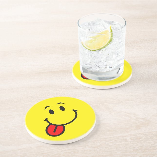 Dessous De Verre En Grès Joyeux visage (Côté)