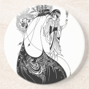 Dessous De Verre En Grès Jupe Peacock Beardsley Art Nouveau