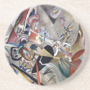 Dessous De Verre En Grès Kandinsky En Gris Oeuvre Abstraite