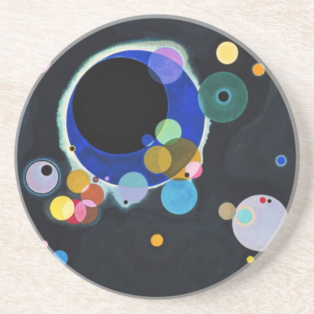 Dessous De Verre En Grès Kandinsky Plusieurs Cercles Artwork (Devant)