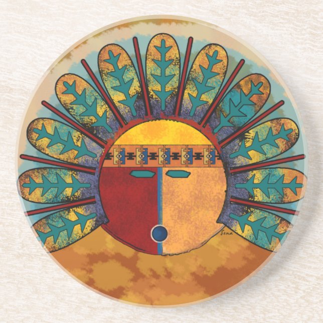 Dessous De Verre En Grès Katsina Sun font face (Devant)