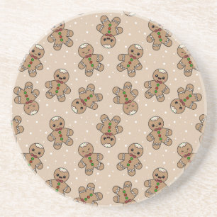 Dessous De Verre En Grès Kawaii Gingerbread Homme Motif
