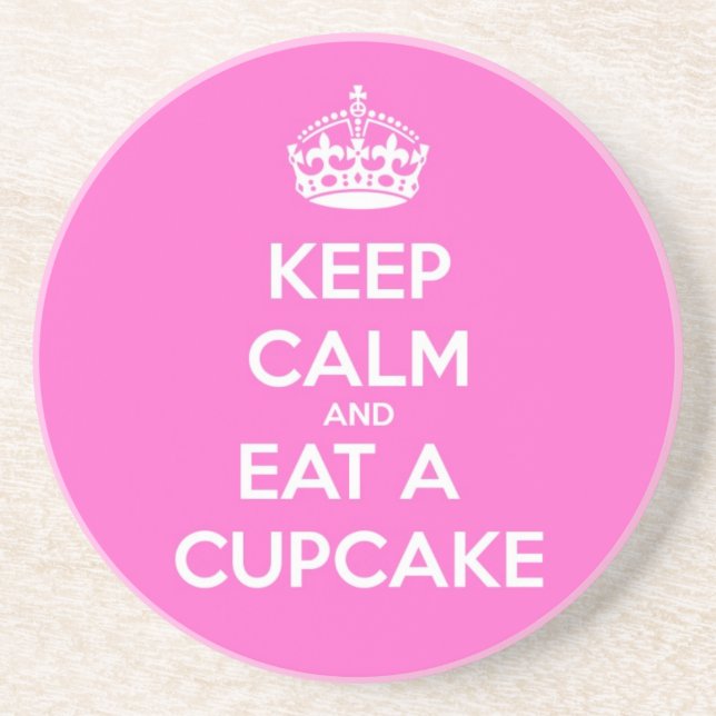Dessous De Verre En Grès Keep Calm et Eat a Cupcake (Devant)