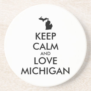 Dessous De Verre En Grès KEEP CALM et LOVE MICHIGAN