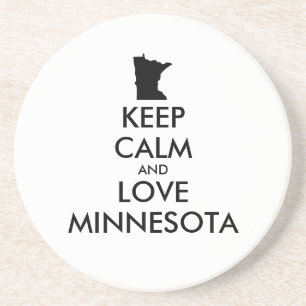 Dessous De Verre En Grès KEEP CALM et LOVE MINNESOTA