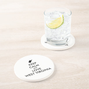Dessous De Verre En Grès KEEP CALM et LOVE WEST VIRGINIA