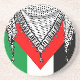 Dessous De Verre En Grès Keffiyeh Écharpe palestinienne tissu traditionnel