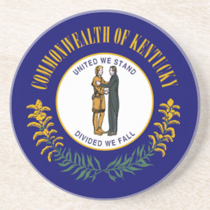 Dessous De Verre En Grès Kentucky : Drapeau d'État américain du Commonwealt