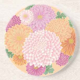 Dessous De Verre En Grès Kimono japonais Floral Art Motif