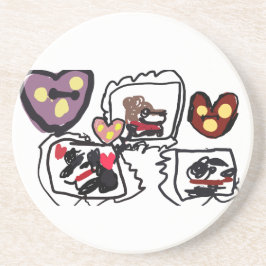 Dessous De Verre En Grès King Charles Spaniel hearts 