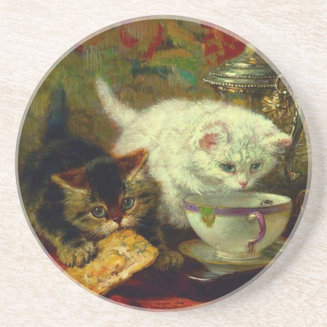 Dessous De Verre En Grès Kittens Tea Party (Devant)