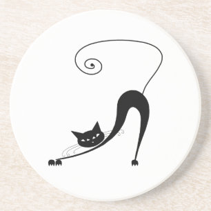Dessous De Verre En Grès Kitty fantaisie noir 2