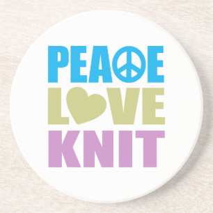 Dessous De Verre En Grès Knit d'amour de paix