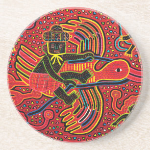 Dessous De Verre En Grès Kuna Indian Stork Apportant design bébé