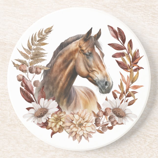 Dessous De Verre En Grès La couronne d'automne de Bay Horse (Devant)