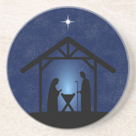Dessous De Verre En Grès La crèche de Noël Scène religieuse