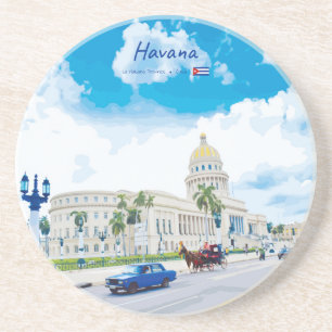 Dessous De Verre En Grès La Havane, Cuba - Âme Classique Vintage