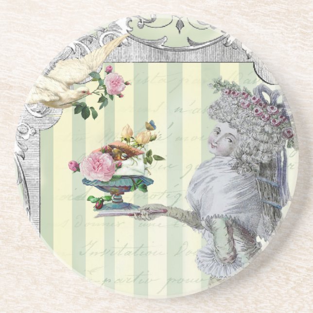 Dessous De Verre En Grès La Lettre D’amour (Devant)