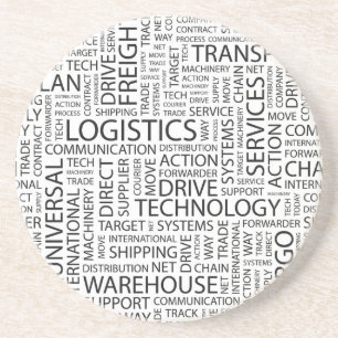 Dessous De Verre En Grès La LOGISTIQUE modèle avec des mots