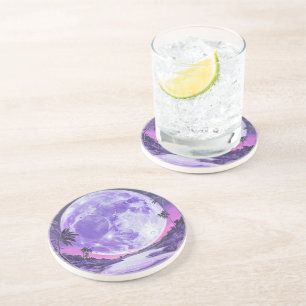 Dessous De Verre En Grès "La Lune impossible"-