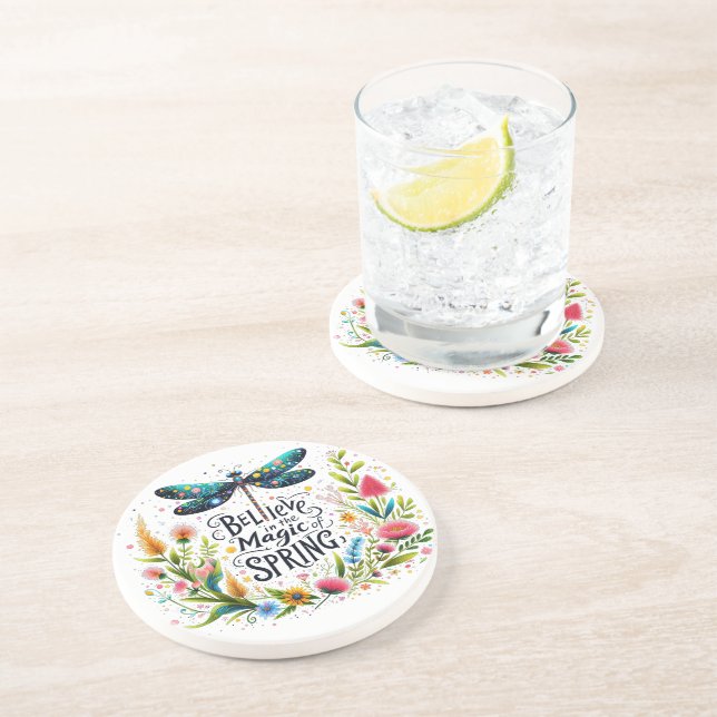 Dessous De Verre En Grès La magie du printemps fleuri (Côté)