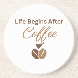 Dessous De Verre En Grès La vie commence après le café, Café du matin cosy