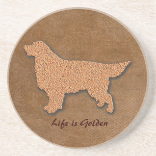 Dessous De Verre En Grès La vie de chien de golden retriever est d'or