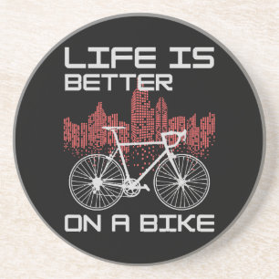 Dessous De Verre En Grès La vie est meilleure à vélo