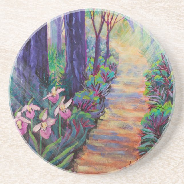 Dessous De Verre En Grès Lady Slippers on the Path (Devant)