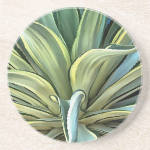 Dessous De Verre En Grès L'Agave Tropical Realism Art
