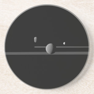 Dessous De Verre En Grès Le Dessous de verre de grès des lunes de Saturne