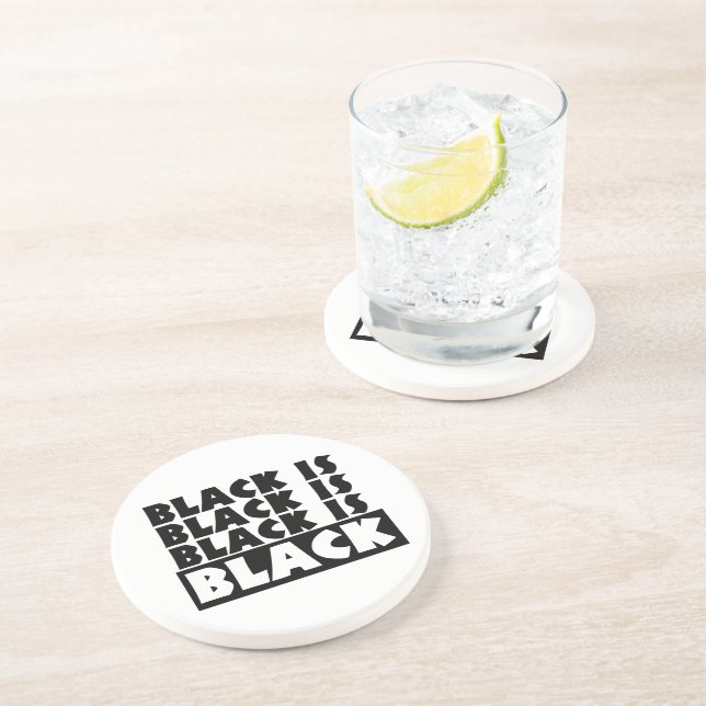 Dessous De Verre En Grès Le noir est noir (Côté)