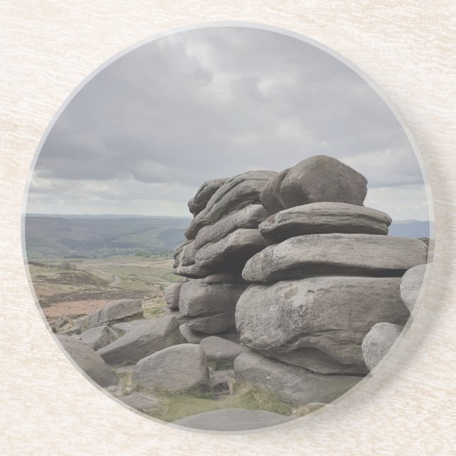 Dessous De Verre En Grès Le Peak District, Sheffield. Non personnalisé (Devant)